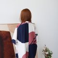 Model wearing Emgrace Kimono Jacket-White Back View