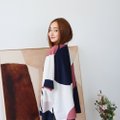 Model wearing Emgrace Kimono Jacket-White Left View 2