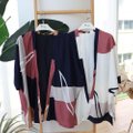 Emgrace Kimono Jacket-Navy Blue and White