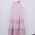 Midi Lace Dress-Pink Product Front View 