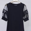 Classic Lace Tulle Top-Black Product Front View