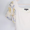 Puffy Floral Top-Yellow Product Closeup View