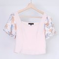 Puffy Floral Top-Product Front View