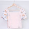 Puffy Floral Top-Product Back View