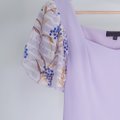 Puffy Floral Top-Purple Product Closeup View