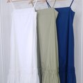 Analia Midi Dress-White Green and Blue