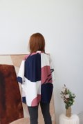 Model wearing Emgrace Kimono Jacket-White Back View