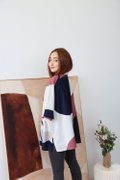 Model wearing Emgrace Kimono Jacket-White Left View 2