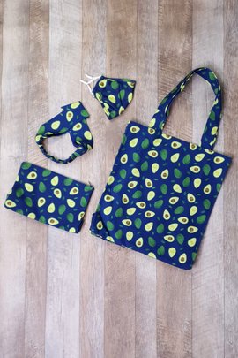 Avocado Tote Bag Set-Navy Blue