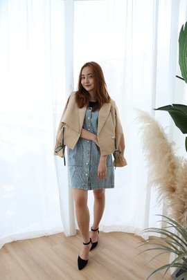 Gracia Designer Inspired Jacket in Beige