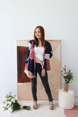 Emgrace Kimono Jacket in Navy Blue