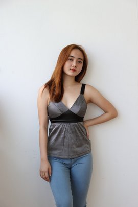 Zayli Spaghetti Strap Top in Silver