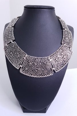 Filigree Statement Choker-Silver