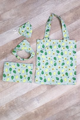 Avocado Tote Bag Set-Green