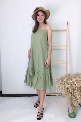 Analia Midi Dress in Sage Green